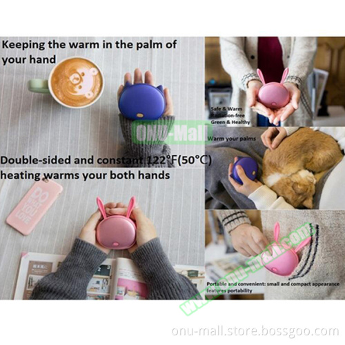 Rechargeable Hand Warmer Power Bank 2600mAh Gift, Hand Warmer Power Supply for Winter